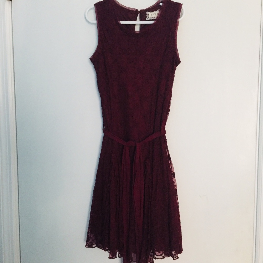 maroon lace dress